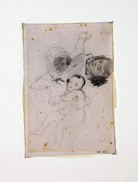 Mother Nursing Her Child, by Richard Parkes Bonington, [1822]