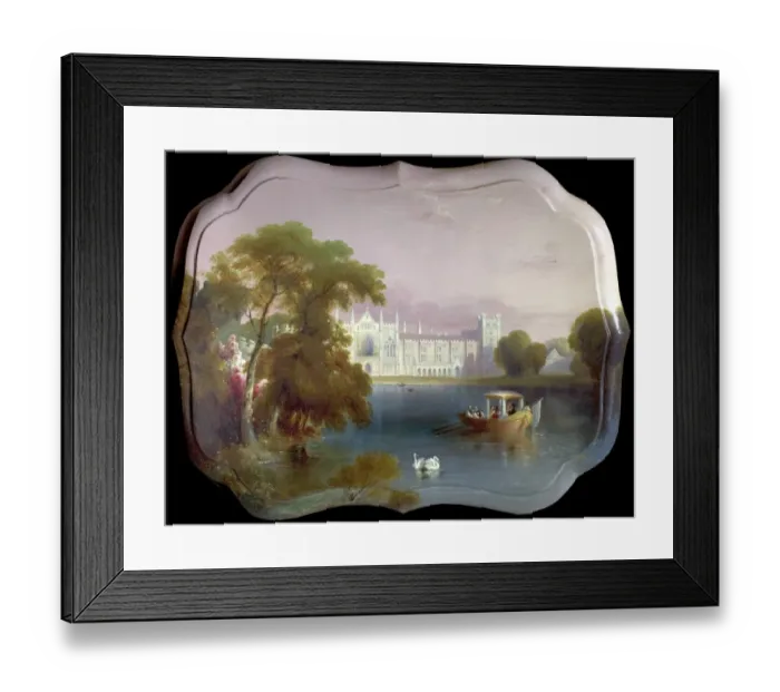 Framed Print : West View of Newstead Abbey, Nottinghamshire, Including a Boating Party on the Upper Lake Framed Print : West View of Newstead Abbey, Nottinghamshire, Including a Boating Party on the Upper Lake