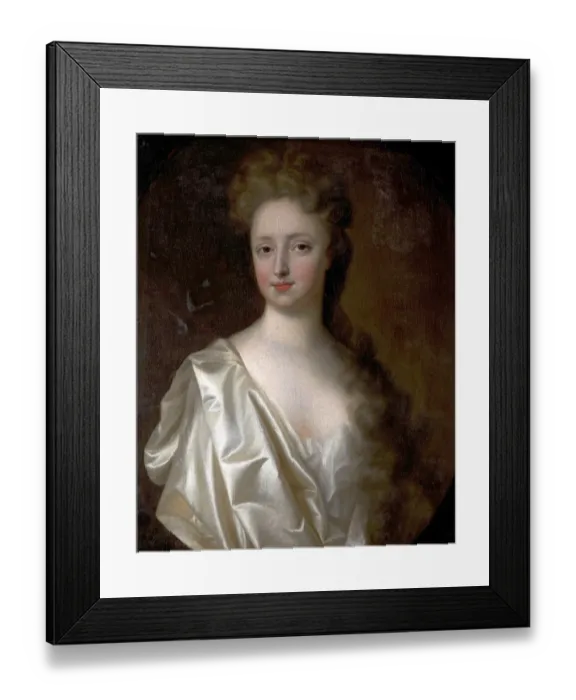 Framed Print : Portrait of a Young Woman in White Satin Framed Print : Portrait of a Young Woman in White Satin