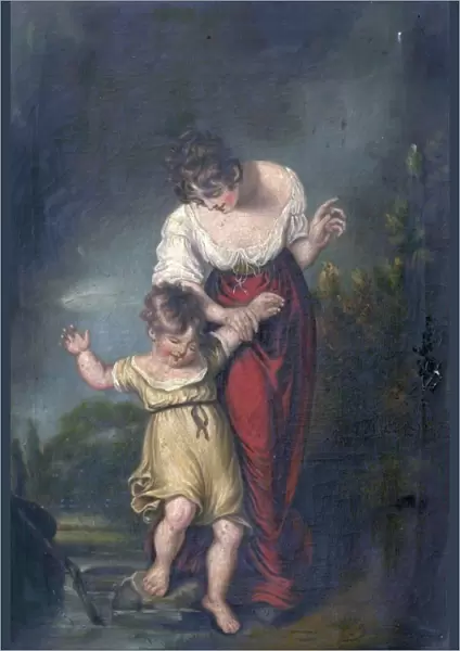 Woman and Child at a Ford