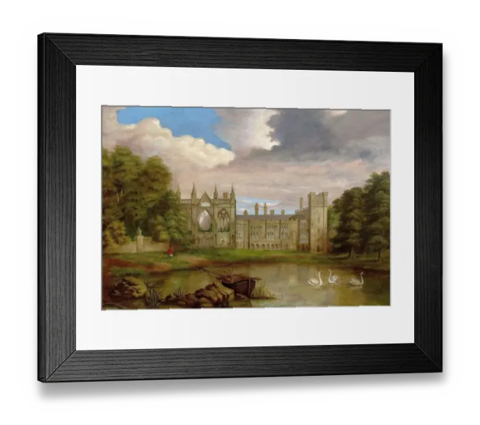 Framed Print : Newstead Abbey, Nottinghamshire, from the Upper Lake