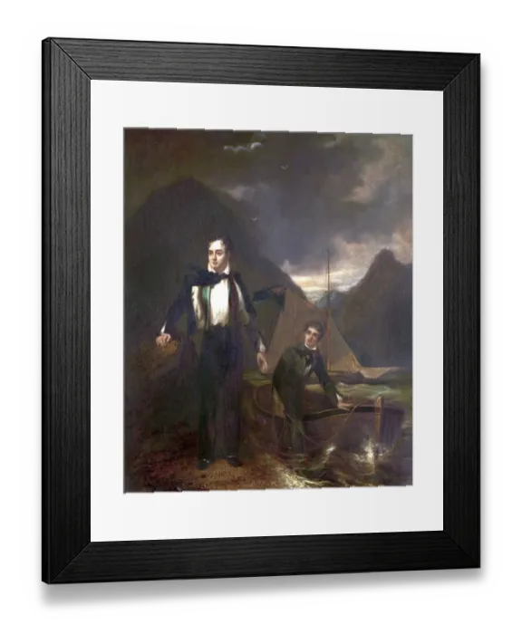 Framed Print : 6th Lord Byron (1788-1824, and his Servant Robert Rushton (1793-1833) Framed Print : 6th Lord Byron (1788-1824, and his Servant Robert Rushton (1793-1833)