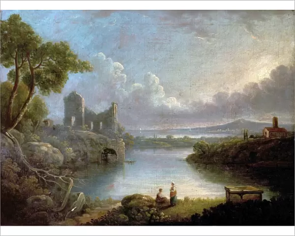 River Scene with Sea and Classical Ruins