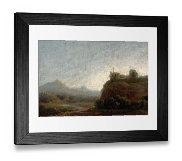 Framed Print : Mountainous Landscape, Evening Framed Print : Mountainous Landscape, Evening