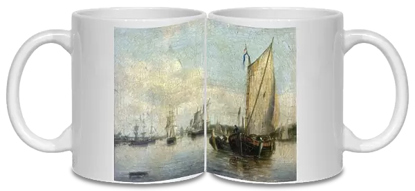 River Scene with Shipping
