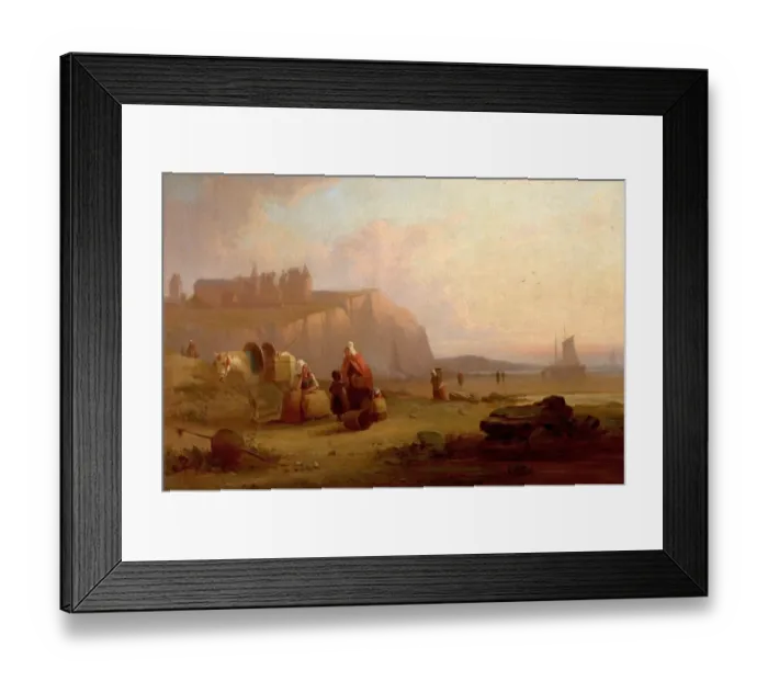 Framed Print : Secene on the Coast of Normandy, France (The Old Castle of Dieppe on the Coast (... )) Framed Print : Secene on the Coast of Normandy, France (The Old Castle of Dieppe on the Coast (... ))