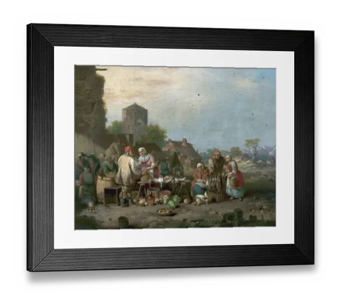 Framed Print : Village Market Scene Framed Print : Village Market Scene