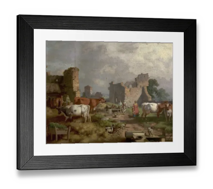 Framed Print : Farmyard Scene Framed Print : Farmyard Scene