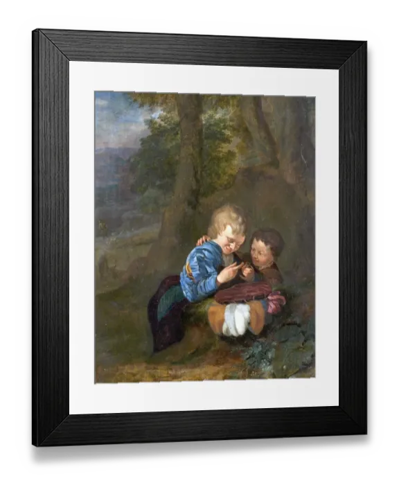 Framed Print : Two Boys with a Bird (The Birdcatchers) Framed Print : Two Boys with a Bird (The Birdcatchers)