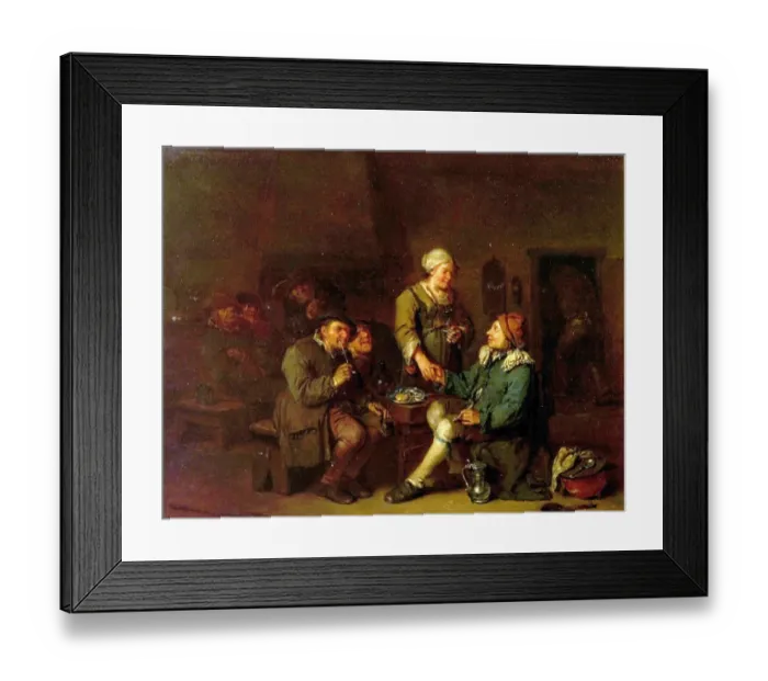 Framed Print : Interior of a Tavern with Smokers Framed Print : Interior of a Tavern with Smokers