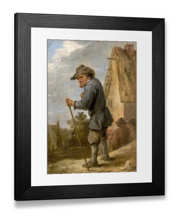 Framed Print : Village Scene with Four Peasants