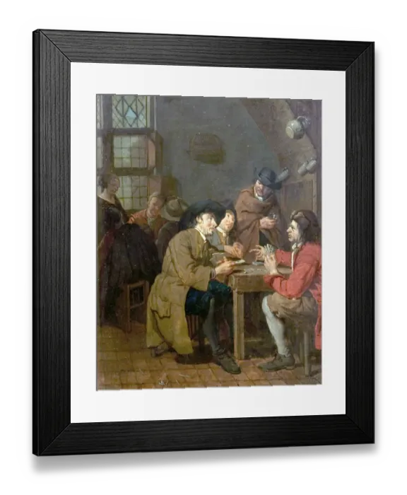 Framed Print : Interior, Card Playing Framed Print : Interior, Card Playing