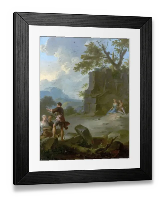 Framed Print : Landscape with Figures and Ruins Framed Print : Landscape with Figures and Ruins