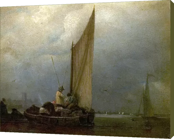 A River Scene with Barges