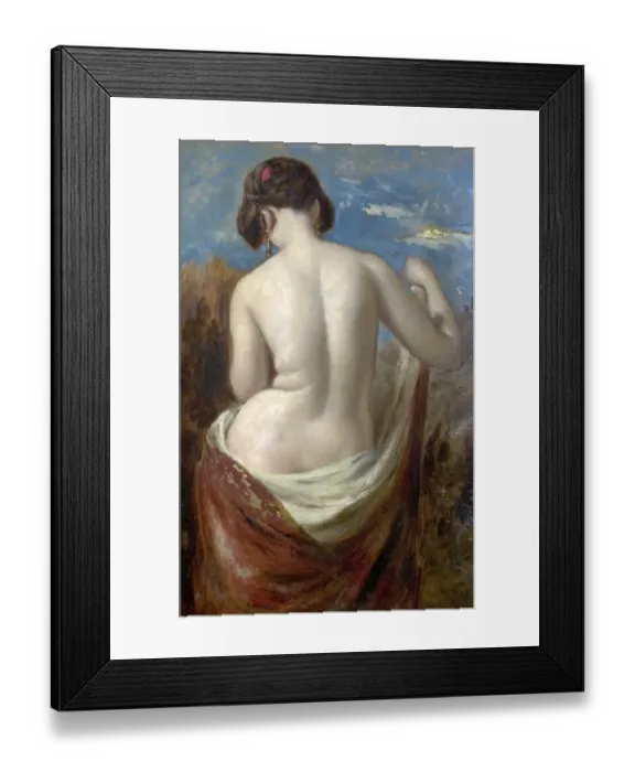 Framed Print : Study of a Half-Nude Figure