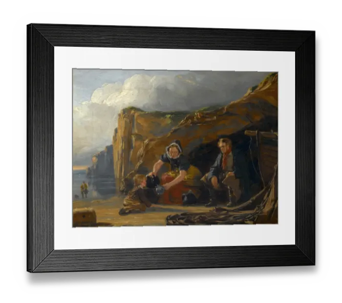 Framed Print : Shore Scene with Figures