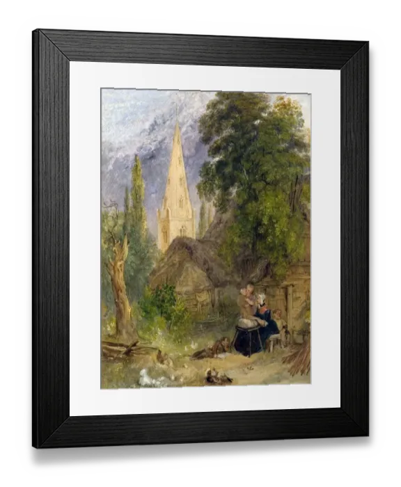 Framed Print : Cottages at Olney, Buckinghamshire Framed Print : Cottages at Olney, Buckinghamshire