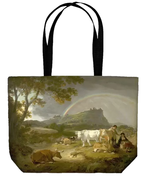 Landscape, Beeston Castle, Cheshire, and Rainbow