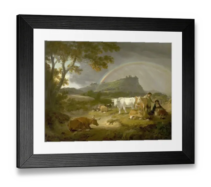Framed Print : Landscape, Beeston Castle, Cheshire, and Rainbow Framed Print : Landscape, Beeston Castle, Cheshire, and Rainbow