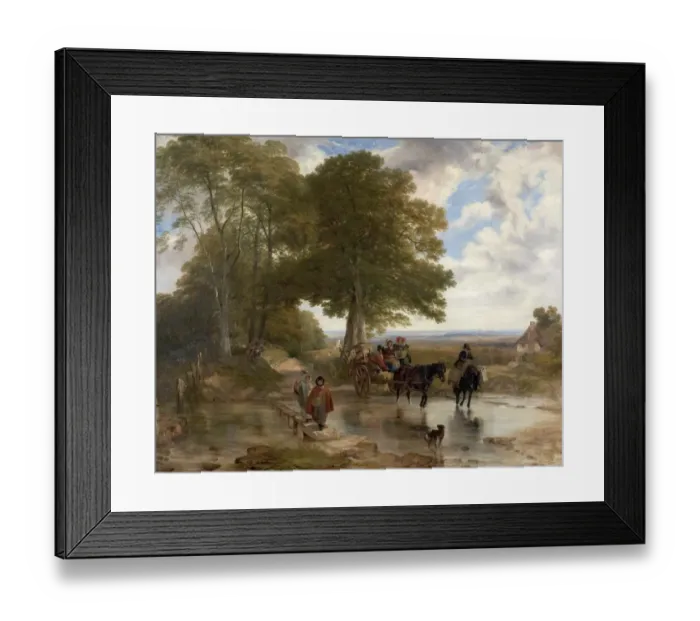 Framed Print : Market Cart at a Brook Framed Print : Market Cart at a Brook