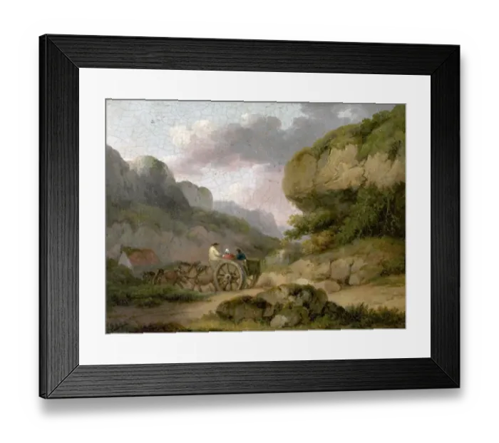 Framed Print : Landscape with Horses, Cart and Figures Framed Print : Landscape with Horses, Cart and Figures