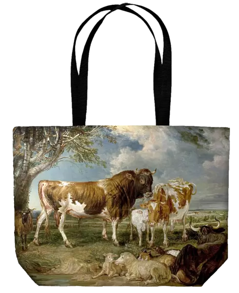 Bull, Cow and Calf in a Landscape