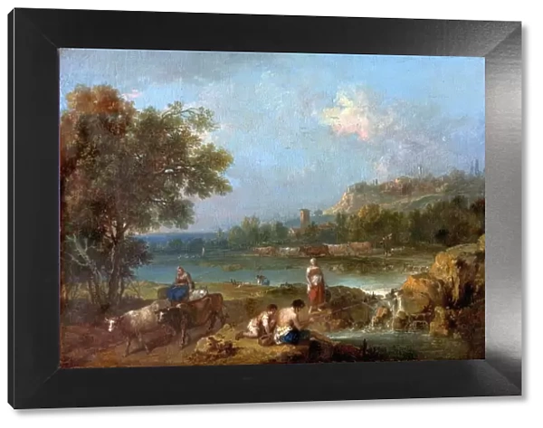 River Scene with Peasants