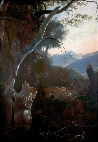Mountainous Landscape with Peasants, Cows and Goats
