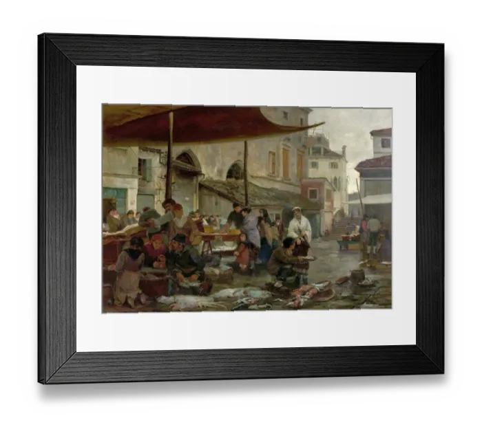 Framed Print : The Fish Market, Venice, Italy