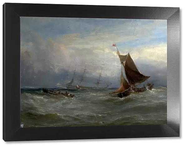 Boats in a Gale off Ostend, Belgium