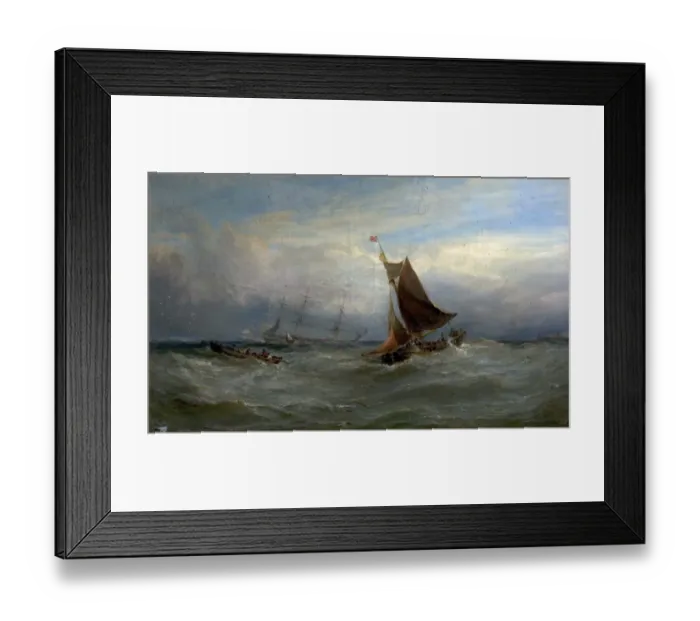 Framed Print : Boats in a Gale off Ostend, Belgium Framed Print : Boats in a Gale off Ostend, Belgium