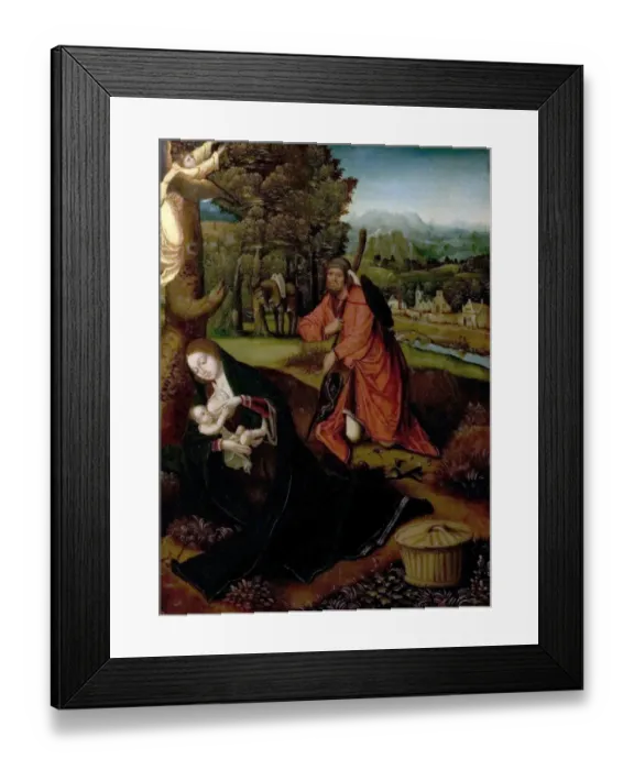 Framed Print : The Rest on the Flight into Egypt (Virgin, Child and St Joseph in a Landscape)