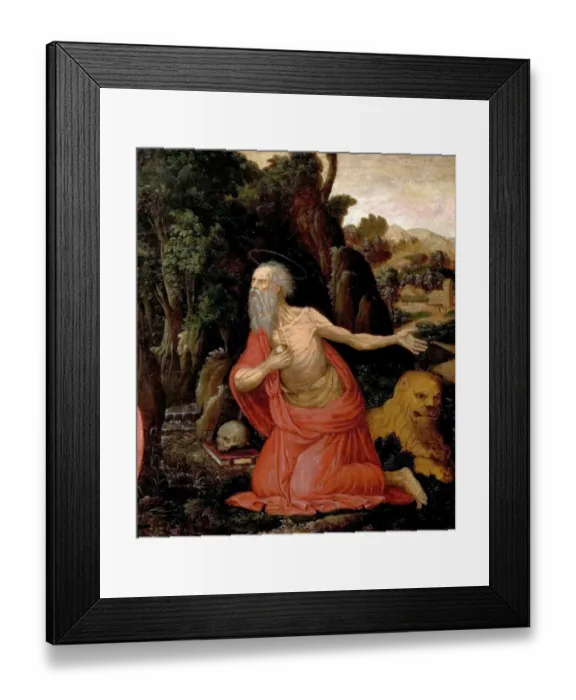 Framed Print : St Jerome. Artist: German School - Title: St Jerome - Date Framed Print : St Jerome. Artist: German School - Title: St Jerome - Date