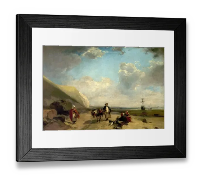 Framed Print : Fisherfolk on the Coast of Normandy Framed Print : Fisherfolk on the Coast of Normandy