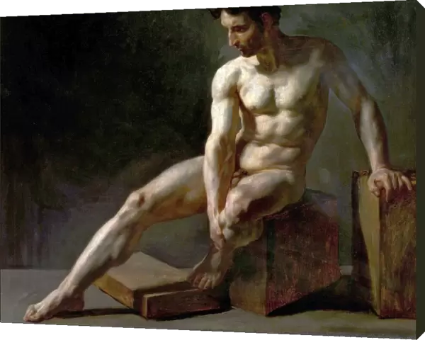 Seated Male Nude - Jean Baptiste Edouard Detaille