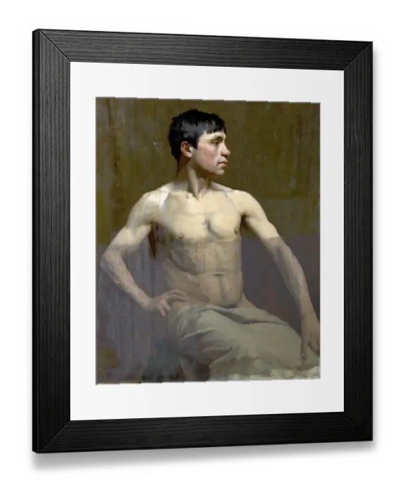 Framed Print : The Seated Model - Herbert Wilson Foster Framed Print : The Seated Model - Herbert Wilson Foster