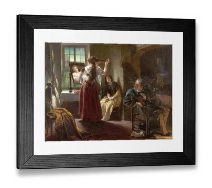 Framed Print : The Origin of the Combing Machine - Alfred Elmore