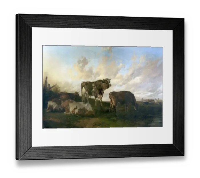 Framed Print : Repose in the Meadows - Thomas Sidney Cooper Framed Print : Repose in the Meadows - Thomas Sidney Cooper