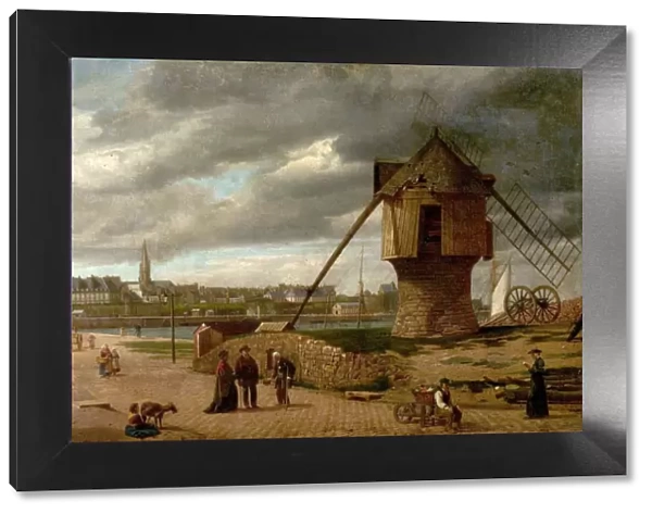 Landscape with a Windmill, St Malo, France - James Collinson