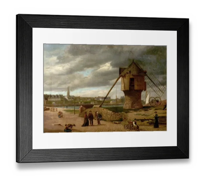 Framed Print : Landscape with a Windmill, St Malo, France - James Collinson Framed Print : Landscape with a Windmill, St Malo, France - James Collinson