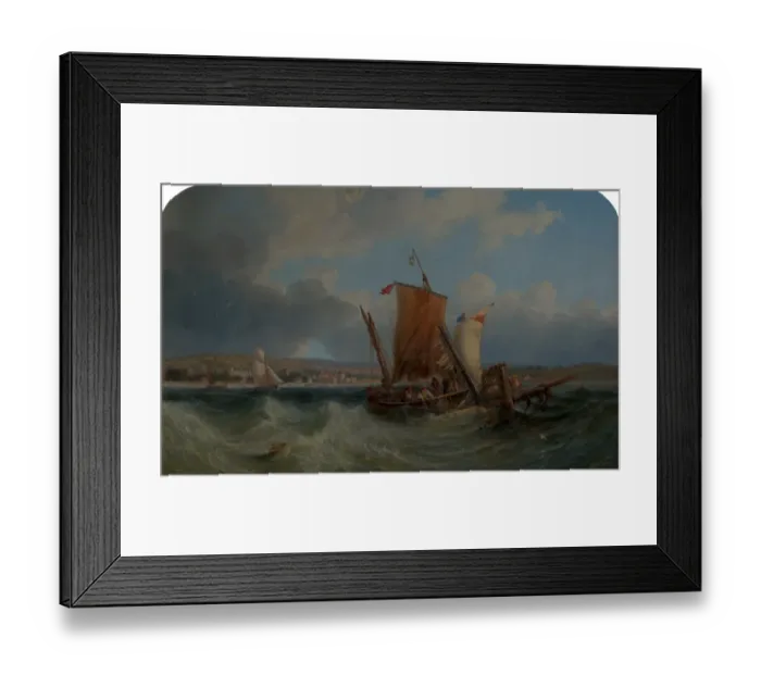 Framed Print : Shipping off North Yarmouth - John Wilson Carmichael