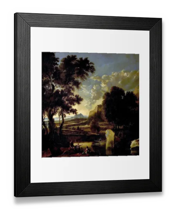 Framed Print : Landscape with Figures in the Foreground Framed Print : Landscape with Figures in the Foreground