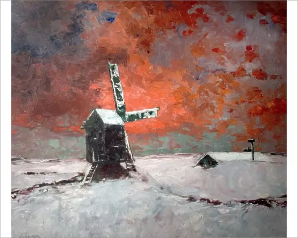 Snowbound Windmill - William Kiddier