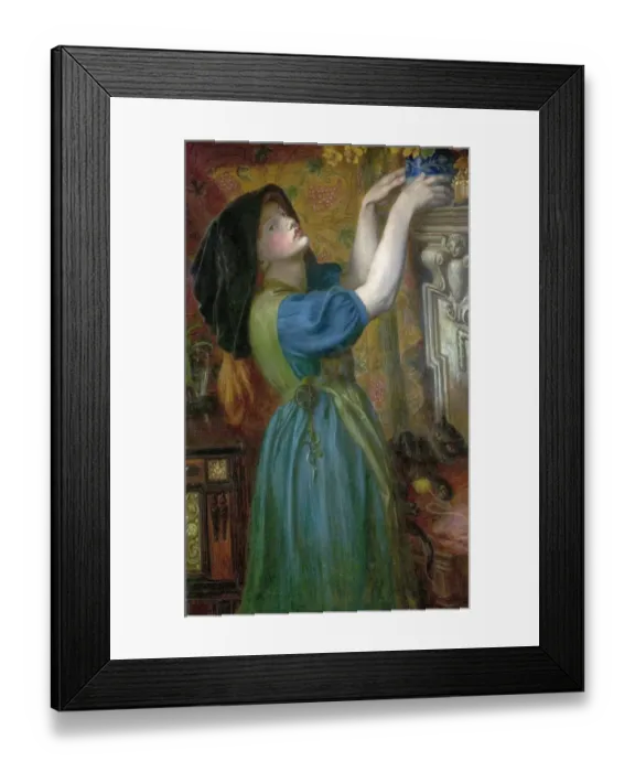 Framed Print : Marigolds (The Bower Maiden, Fleur-de-Marie) - Dante Gabriel Rossetti