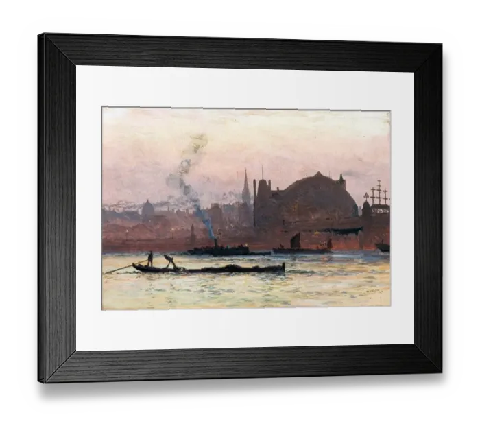 Framed Print : The Thames near Charing Cross, London - William Lionel Wyllie Framed Print : The Thames near Charing Cross, London - William Lionel Wyllie