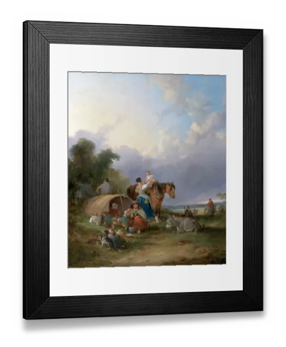 Framed Print : A Gypsy Encampment - William Shayer Framed Print : A Gypsy Encampment - William Shayer