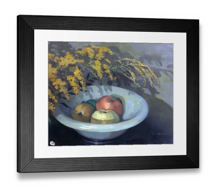 Framed Print : Fruit in a Jade Bowl - George Sheringham Framed Print : Fruit in a Jade Bowl - George Sheringham