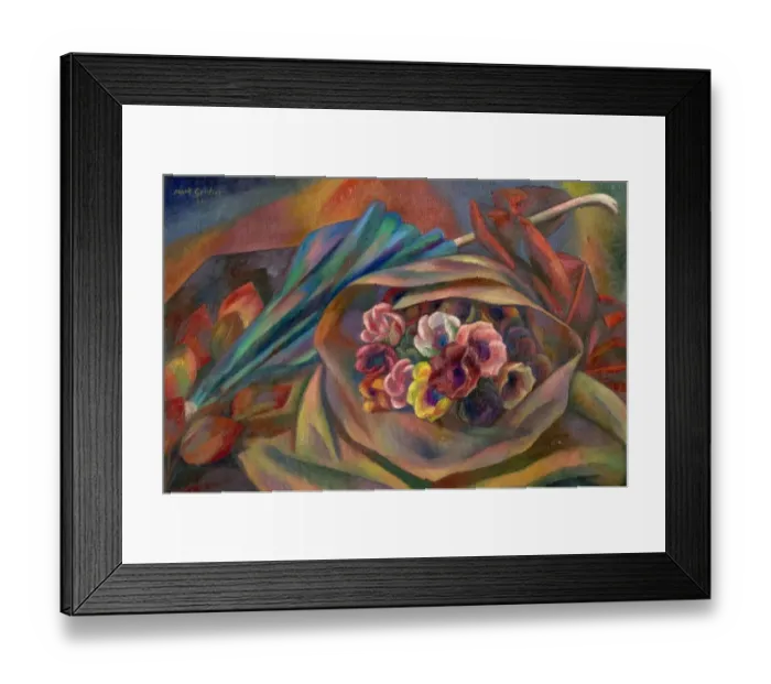 Framed Print : Bouquet and Sunshade - Mark Gertler Framed Print : Bouquet and Sunshade - Mark Gertler