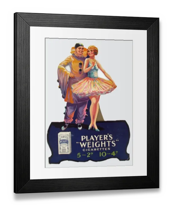 Framed Print : Weights Cigarettes, 1929