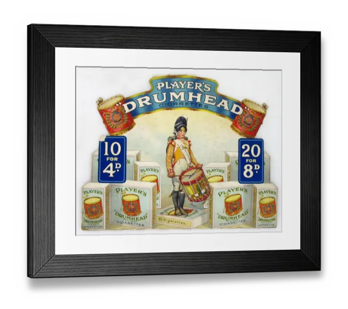 Framed Print : Drumhead Cigarettes, 1920=21 Framed Print : Drumhead Cigarettes, 1920=21